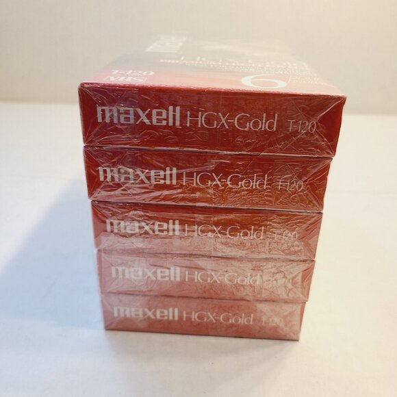 MAXELL HGX-Gold Premium High Grade T-120 6 Hour Blank VHS Tapes 5 Pack - Picture 3 of 5